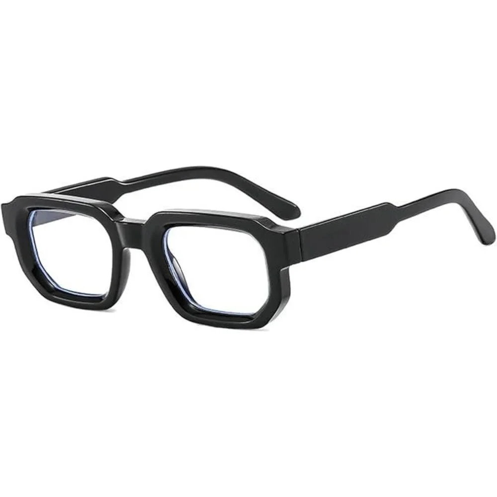 Chunky Black Women Square Glasses Blue Light Blocking Bold Acetate Frame Hip Hop